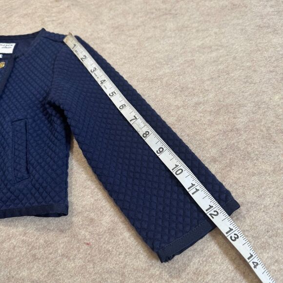 Janie and Jack Kids 18-24M Navy Quilted Knit Jacket Gold Button Dressy - Picture 7 of 9